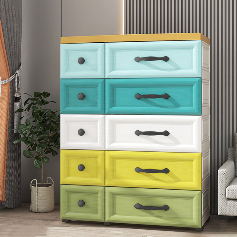 Modern Style Non-Hanging Armoire Plastic Wardrobe Closet with Drawers