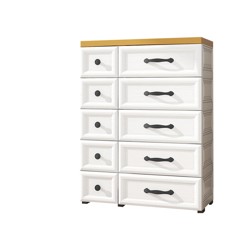 Modern Style Non-Hanging Armoire Plastic Wardrobe Closet with Drawers