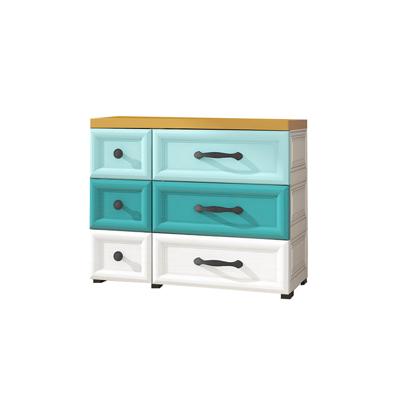 Modern Style Non-Hanging Armoire Plastic Wardrobe Closet with Drawers