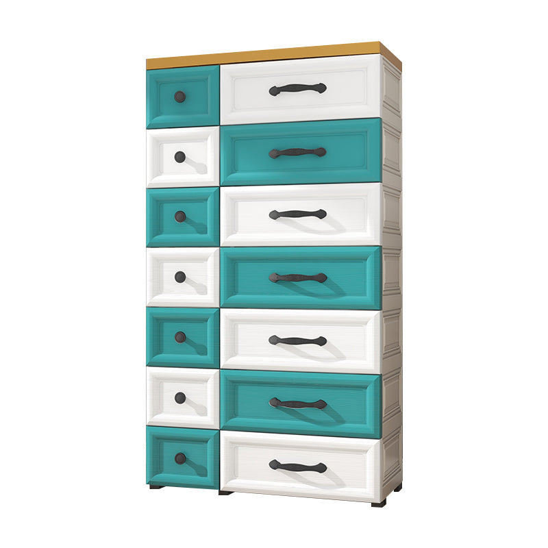 Modern Style Non-Hanging Armoire Plastic Wardrobe Closet with Drawers