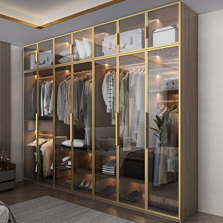 Contemporary Style Wardrobe Natural Colour Wooden Wardrobe Closet