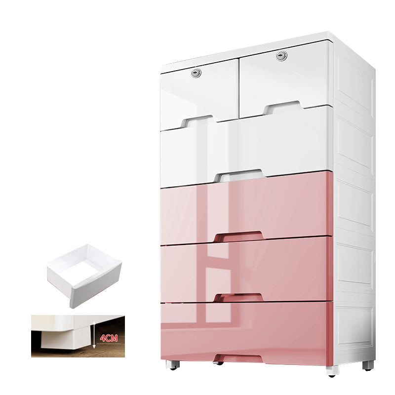 Plastic Storage Cabinet Modern Non-Hanging Wardrobe Armoire for Home