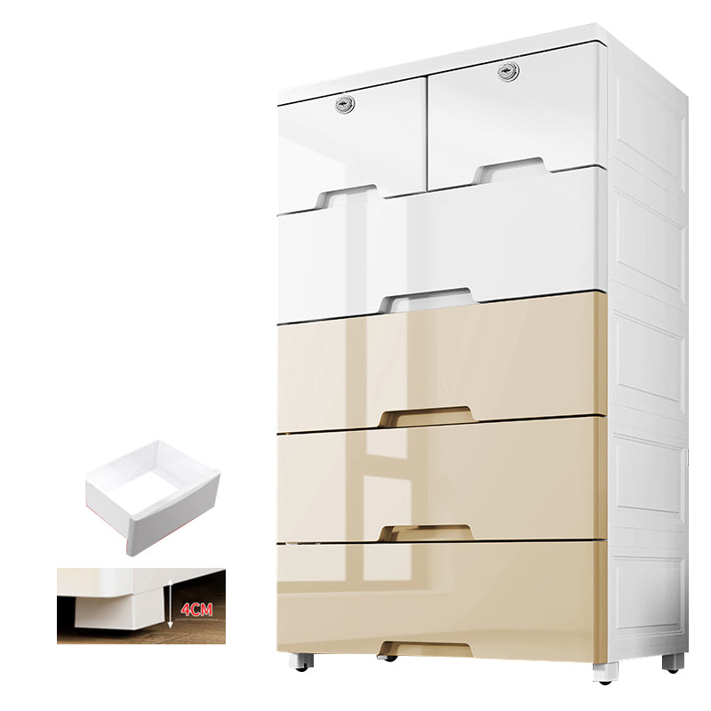 Plastic Storage Cabinet Modern Non-Hanging Wardrobe Armoire for Home
