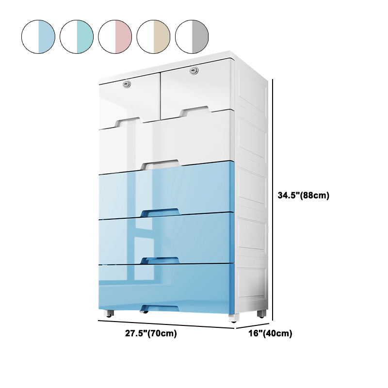 Plastic Storage Cabinet Modern Non-Hanging Wardrobe Armoire for Home