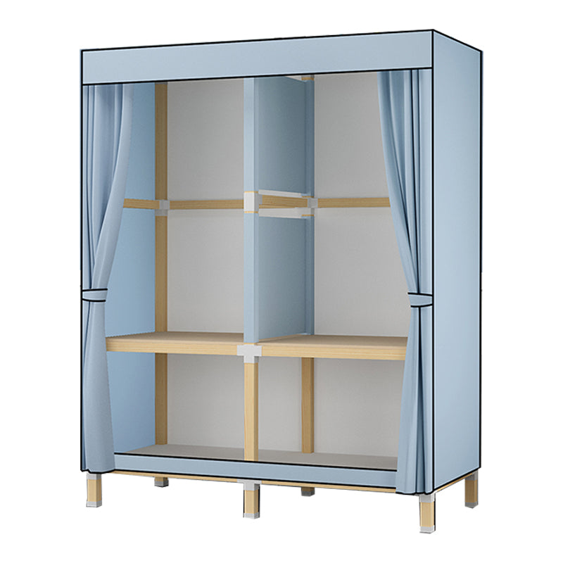 Contemporary Style Wardrobe Solid Wood Wardrobe Closet with Garment Rod