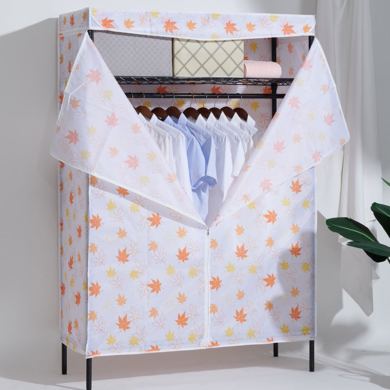 Contemporary Style Wardrobe Metal Wardrobe Closet with Adjustable Shelves