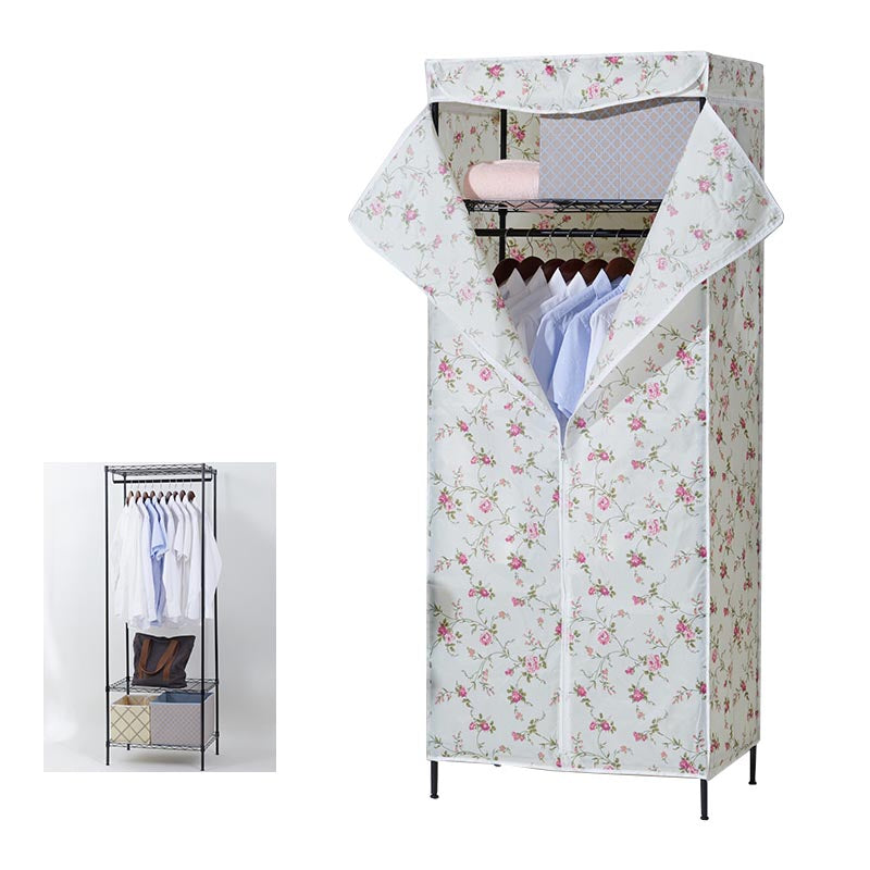 Contemporary Style Wardrobe Metal Wardrobe Closet with Adjustable Shelves