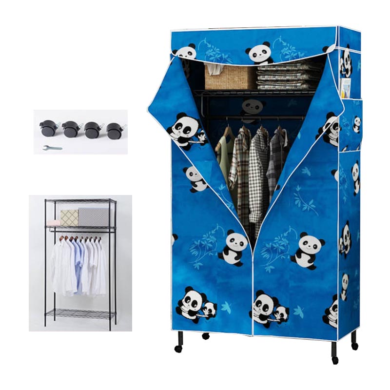 Contemporary Style Wardrobe Metal Wardrobe Closet with Adjustable Shelves