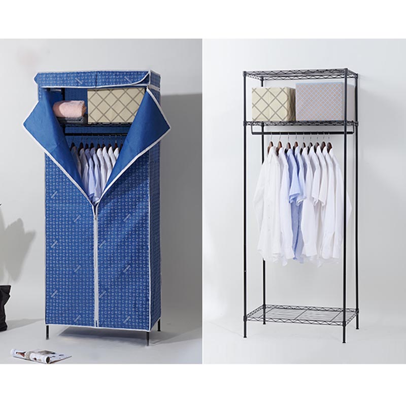 Contemporary Style Wardrobe Metal Wardrobe Closet with Adjustable Shelves