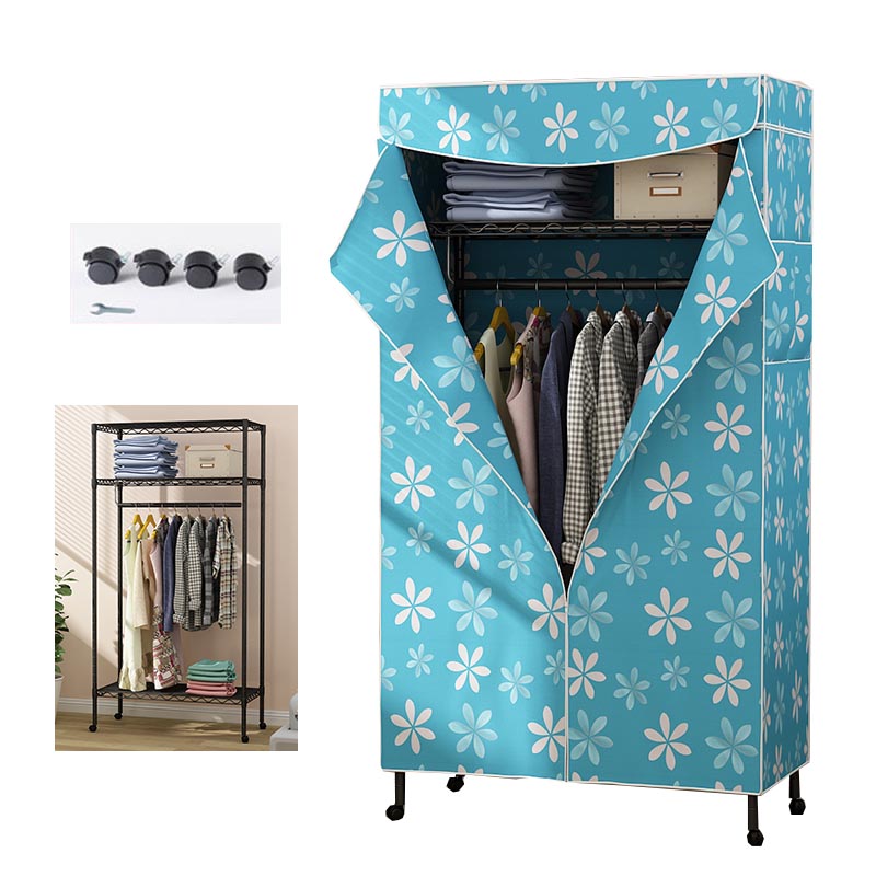 Contemporary Style Wardrobe Metal Wardrobe Closet with Adjustable Shelves