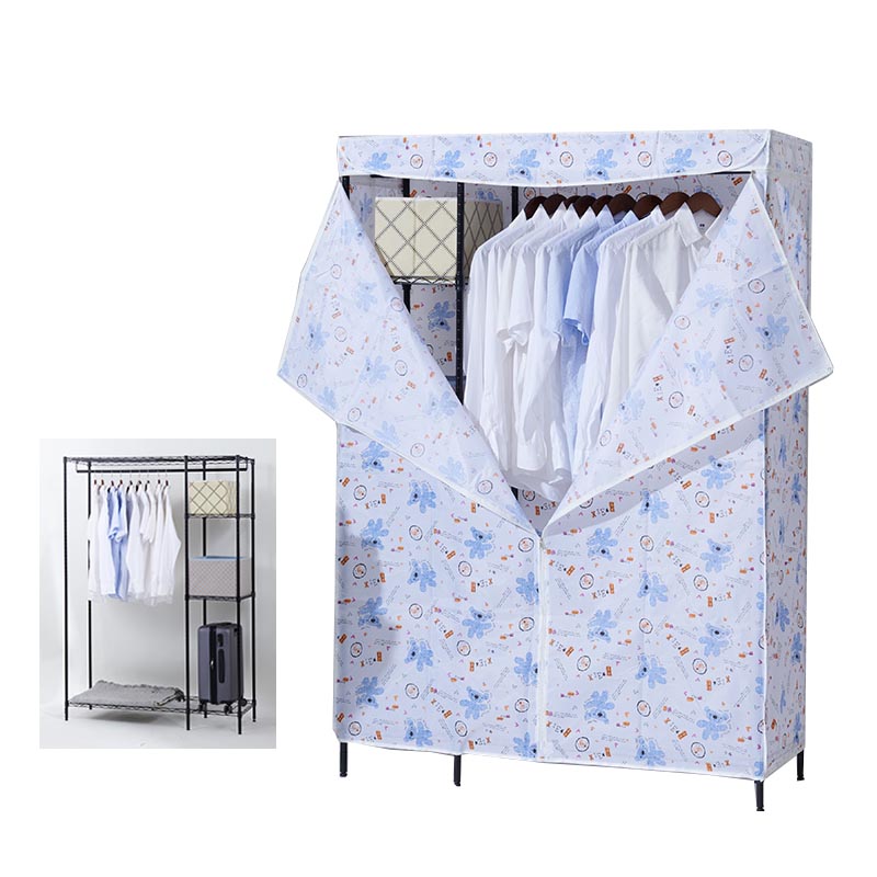 Contemporary Style Wardrobe Metal Wardrobe Closet with Adjustable Shelves