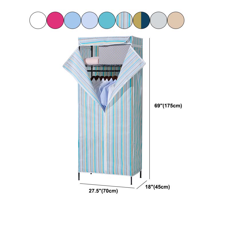 Contemporary Style Wardrobe Metal Wardrobe Closet with Adjustable Shelves