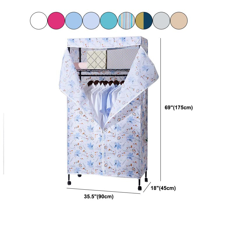 Contemporary Style Wardrobe Metal Wardrobe Closet with Adjustable Shelves