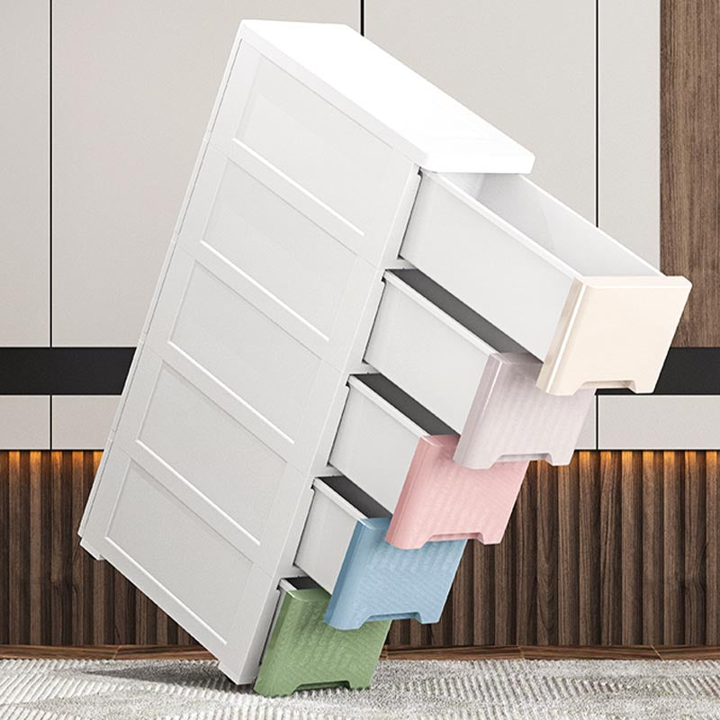 Contemporary Storage Cabinet Plastic Wardrobe Armoire with Drawer