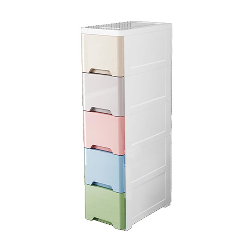 Contemporary Storage Cabinet Plastic Wardrobe Armoire with Drawer