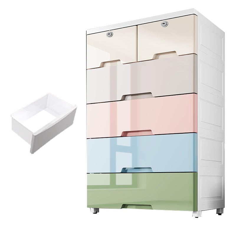 Contemporary Storage Cabinet Plastic Wardrobe Armoire with Drawer