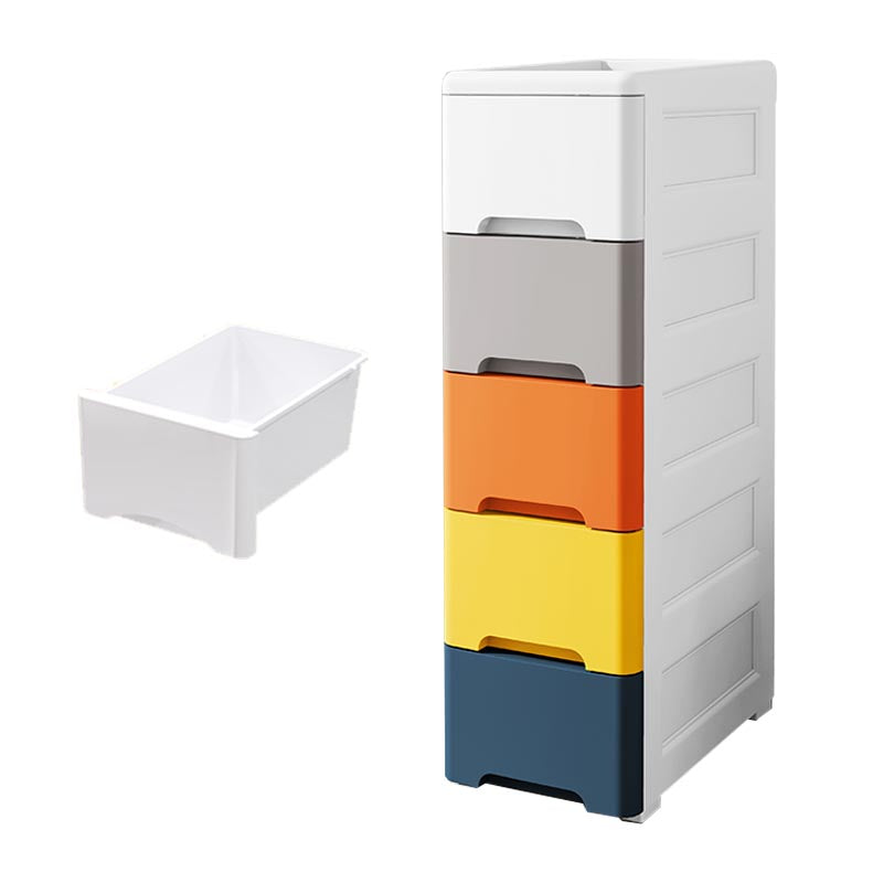 Contemporary Storage Cabinet Plastic Wardrobe Armoire with Drawer