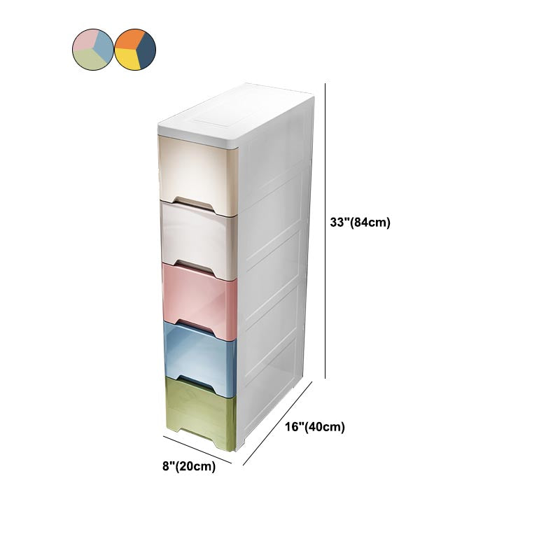 Contemporary Storage Cabinet Plastic Wardrobe Armoire with Drawer