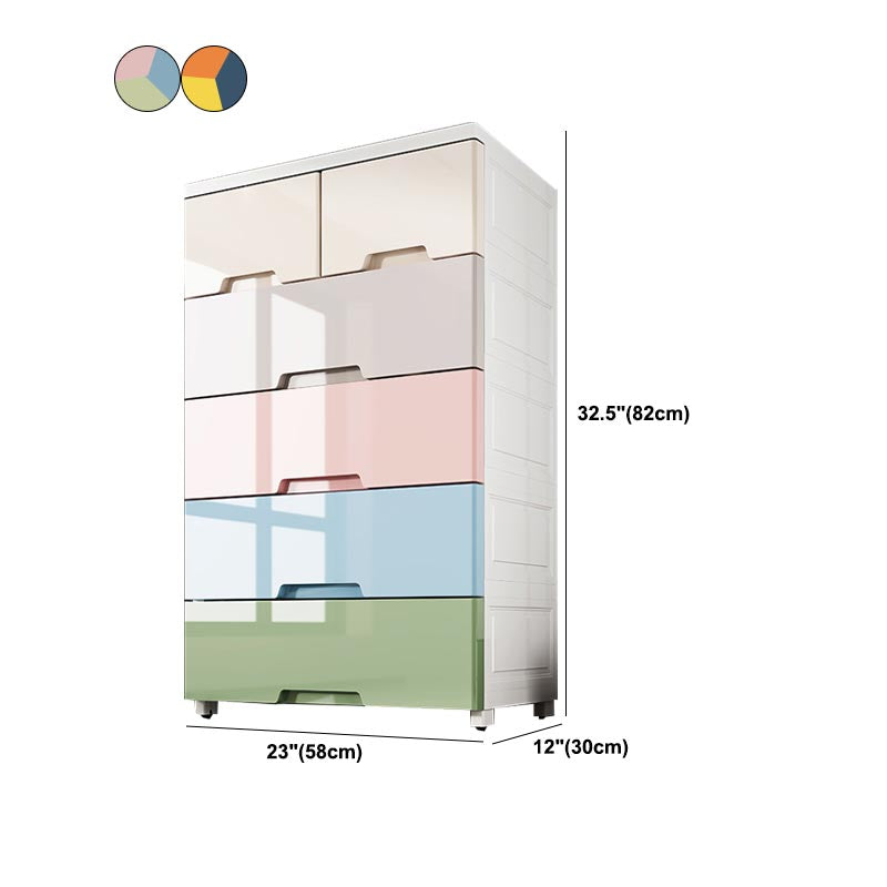 Contemporary Storage Cabinet Plastic Wardrobe Armoire with Drawer