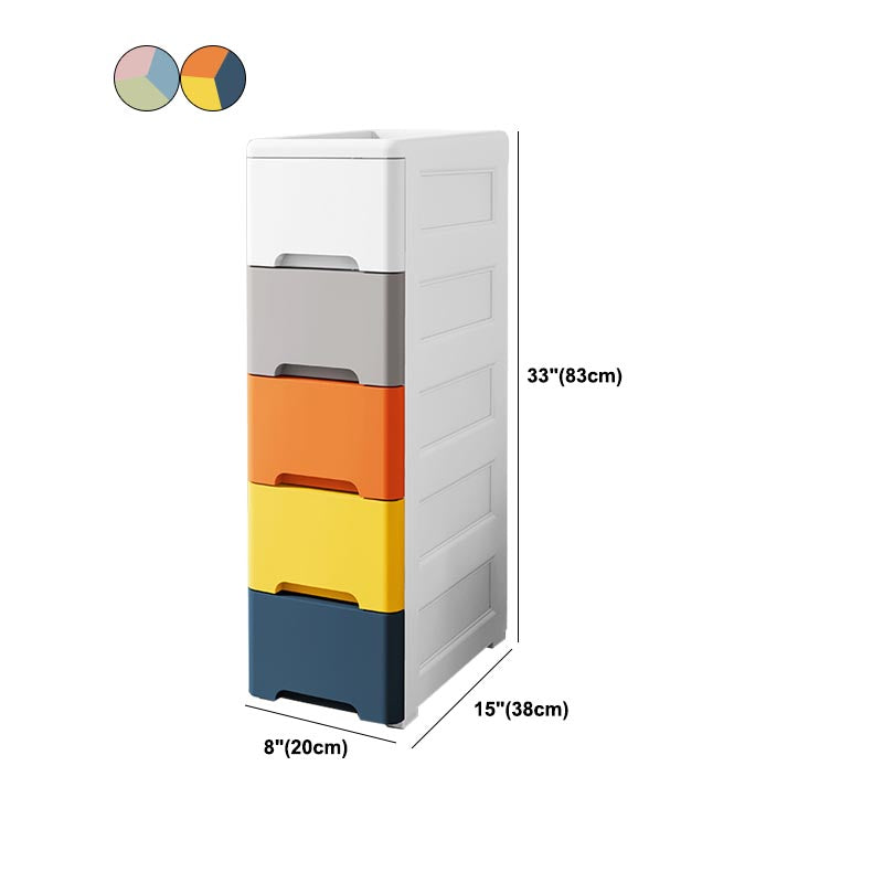 Contemporary Storage Cabinet Plastic Wardrobe Armoire with Drawer