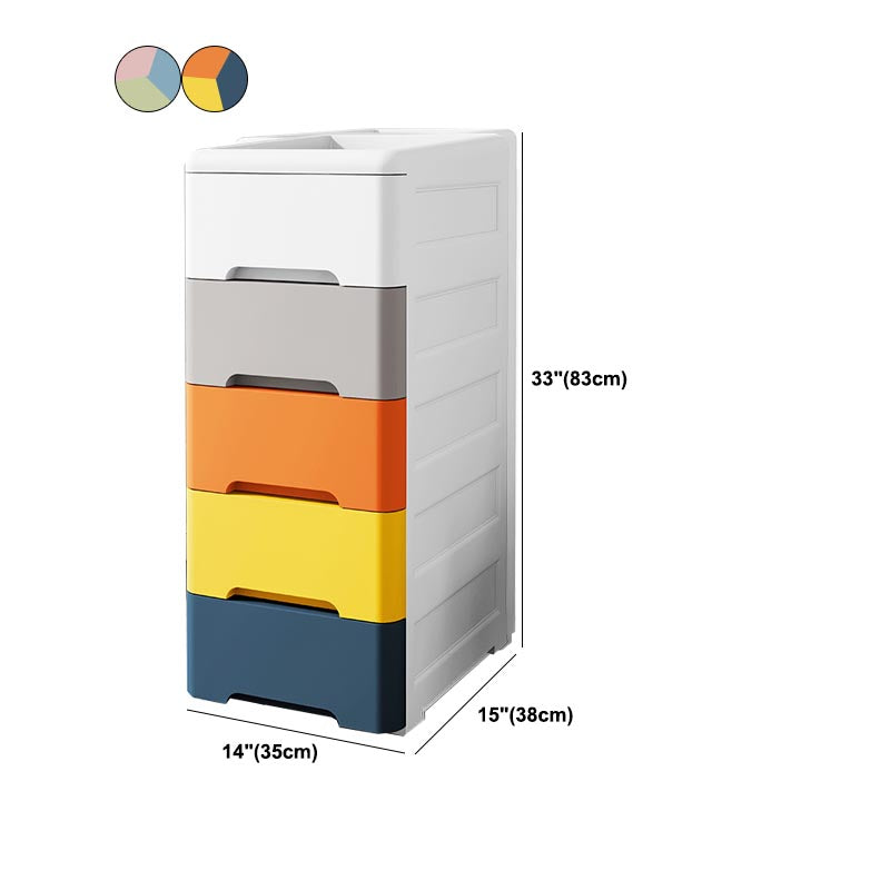 Contemporary Storage Cabinet Plastic Wardrobe Armoire with Drawer