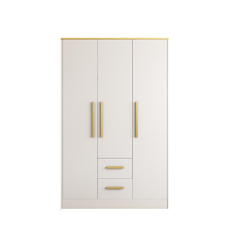 Contemporary Style Wardrobe Wooden Cloth Rod Included Wardrobe Closet for Bedroom