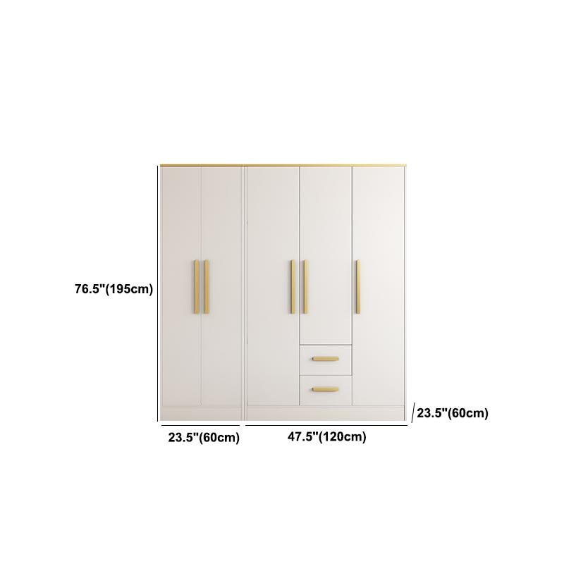 Contemporary Style Wardrobe Wooden Cloth Rod Included Wardrobe Closet for Bedroom