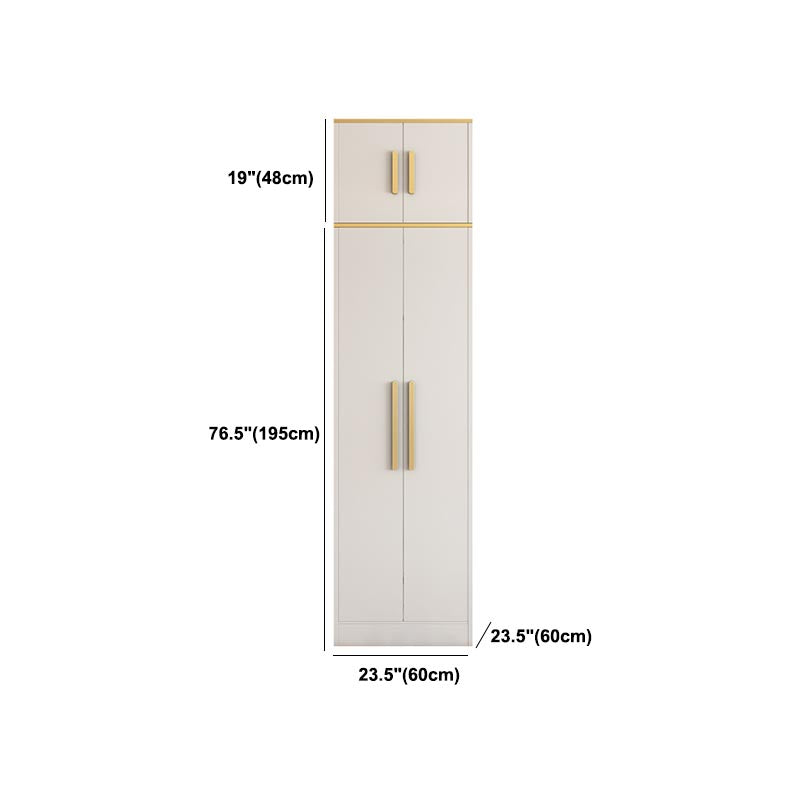 Contemporary Style Wardrobe Wooden Cloth Rod Included Wardrobe Closet for Bedroom