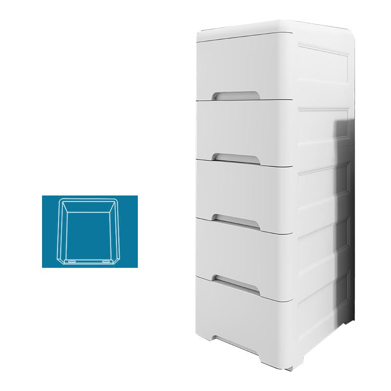 White Plastic Wardrobe Armoire Contemporary Storage Cabinet with Drawer