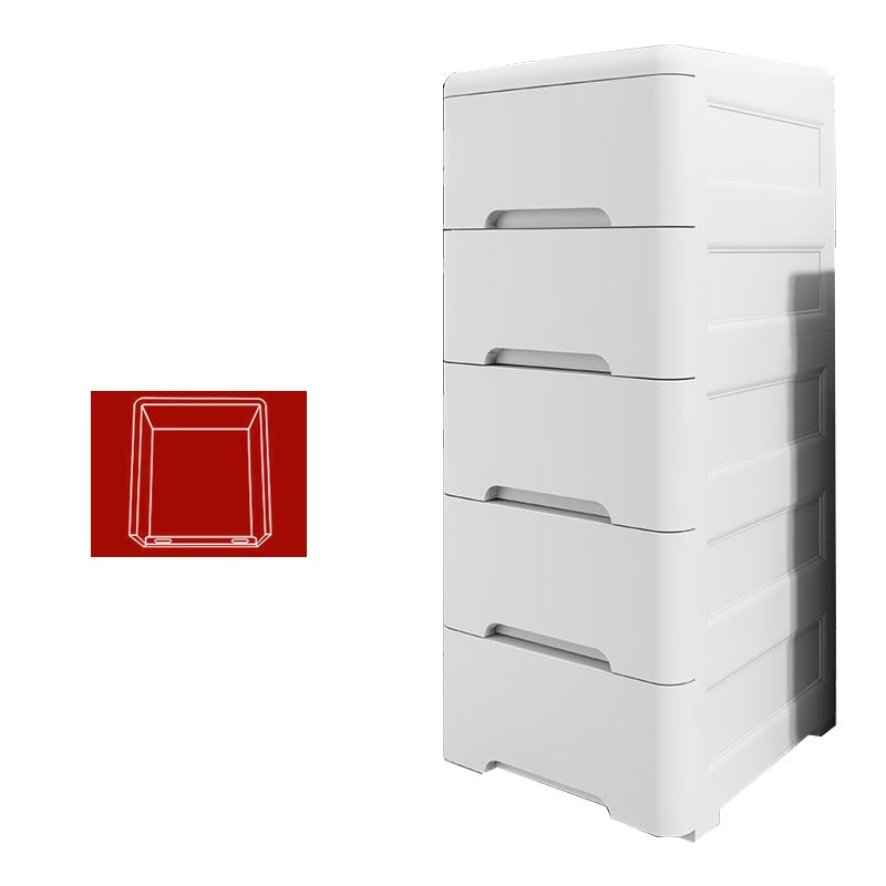 White Plastic Wardrobe Armoire Contemporary Storage Cabinet with Drawer