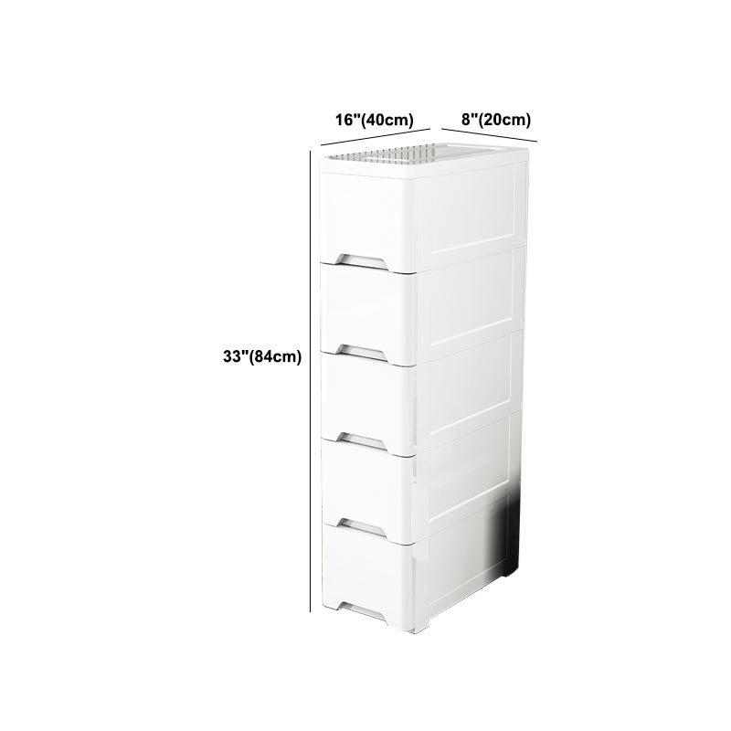 White Plastic Wardrobe Armoire Contemporary Storage Cabinet with Drawer