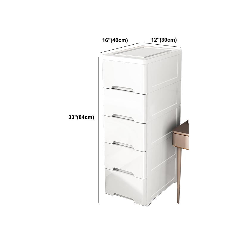 White Plastic Wardrobe Armoire Contemporary Storage Cabinet with Drawer