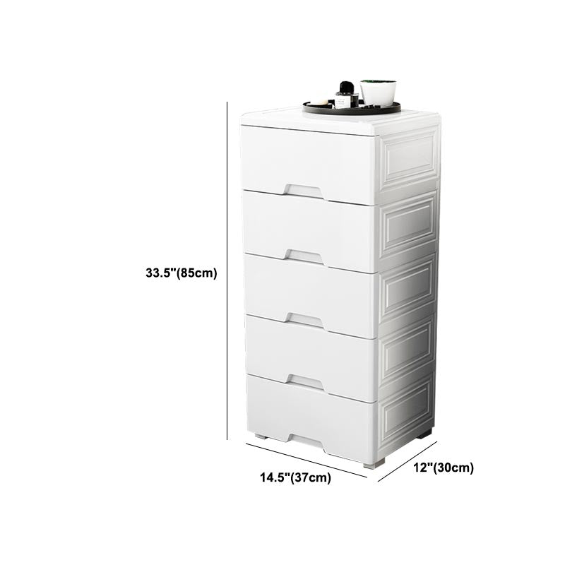 White Plastic Wardrobe Armoire Contemporary Storage Cabinet with Drawer