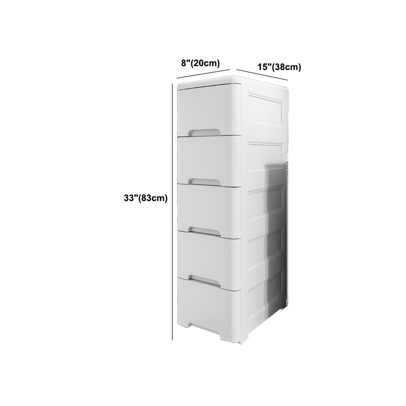 White Plastic Wardrobe Armoire Contemporary Storage Cabinet with Drawer