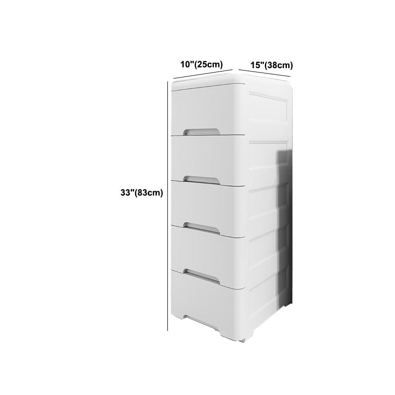 White Plastic Wardrobe Armoire Contemporary Storage Cabinet with Drawer