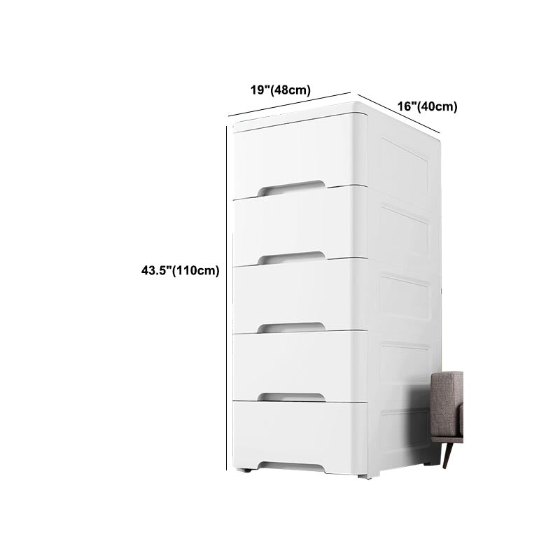 White Plastic Wardrobe Armoire Contemporary Storage Cabinet with Drawer