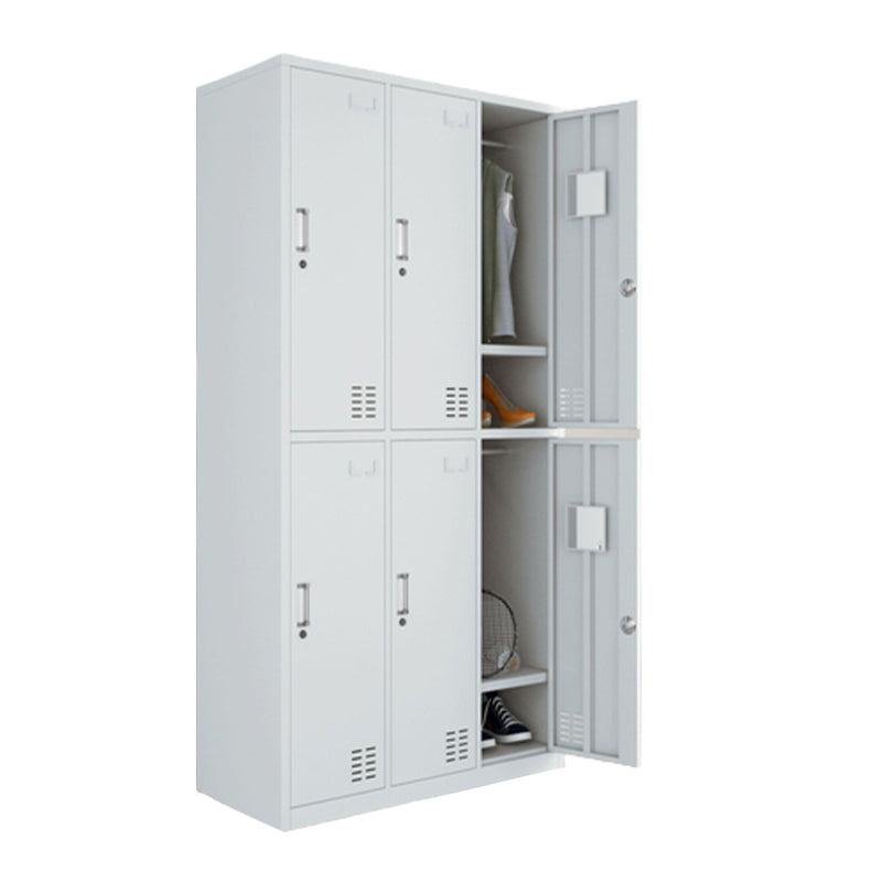 Modern Style Wardrobe Gray Colour Metal Wardrobe Closet with Locks