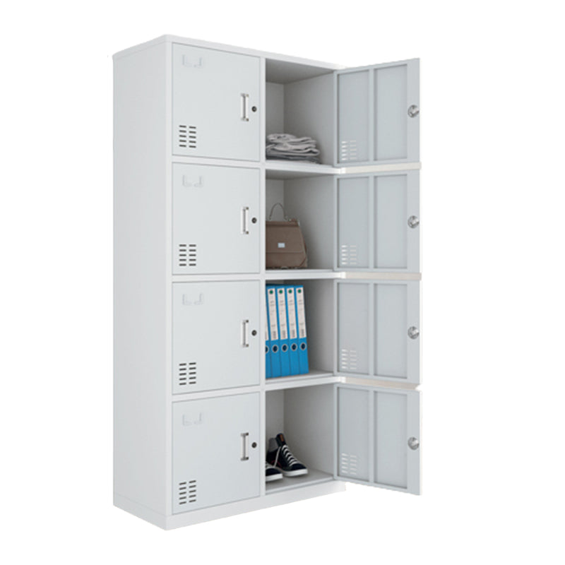 Modern Style Wardrobe Gray Colour Metal Wardrobe Closet with Locks