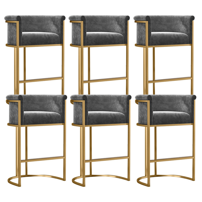 Glam Fabric Upholstered Counter Stool Bucket Seat Low Back Counter Chair