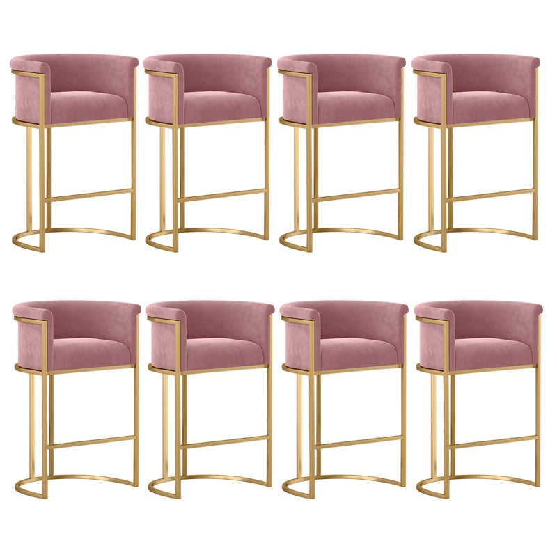 Glam Fabric Upholstered Counter Stool Bucket Seat Low Back Counter Chair