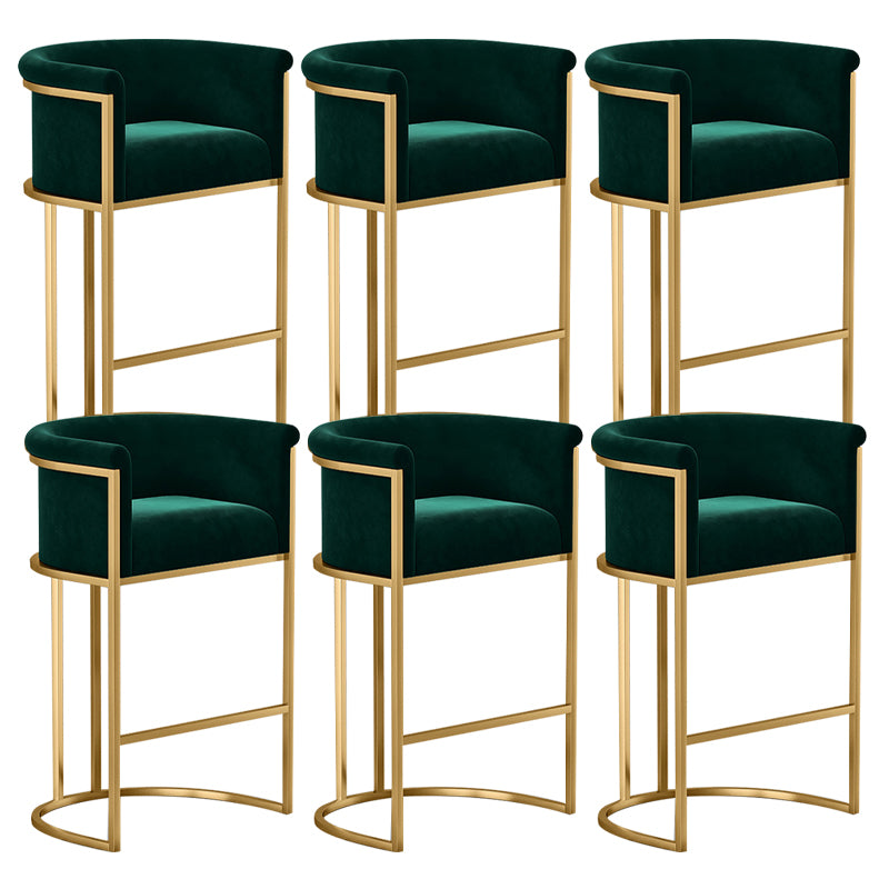 Glam Fabric Upholstered Counter Stool Bucket Seat Low Back Counter Chair