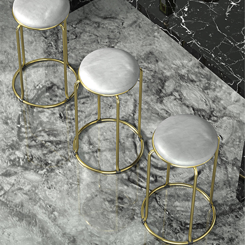 Scandinavian Stackable Armless Bar Stools Round Seat Backless Barstool