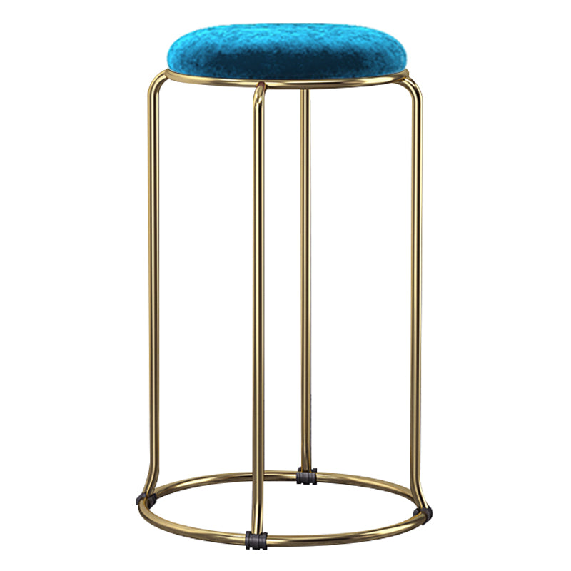 Scandinavian Stackable Armless Bar Stools Round Seat Backless Barstool