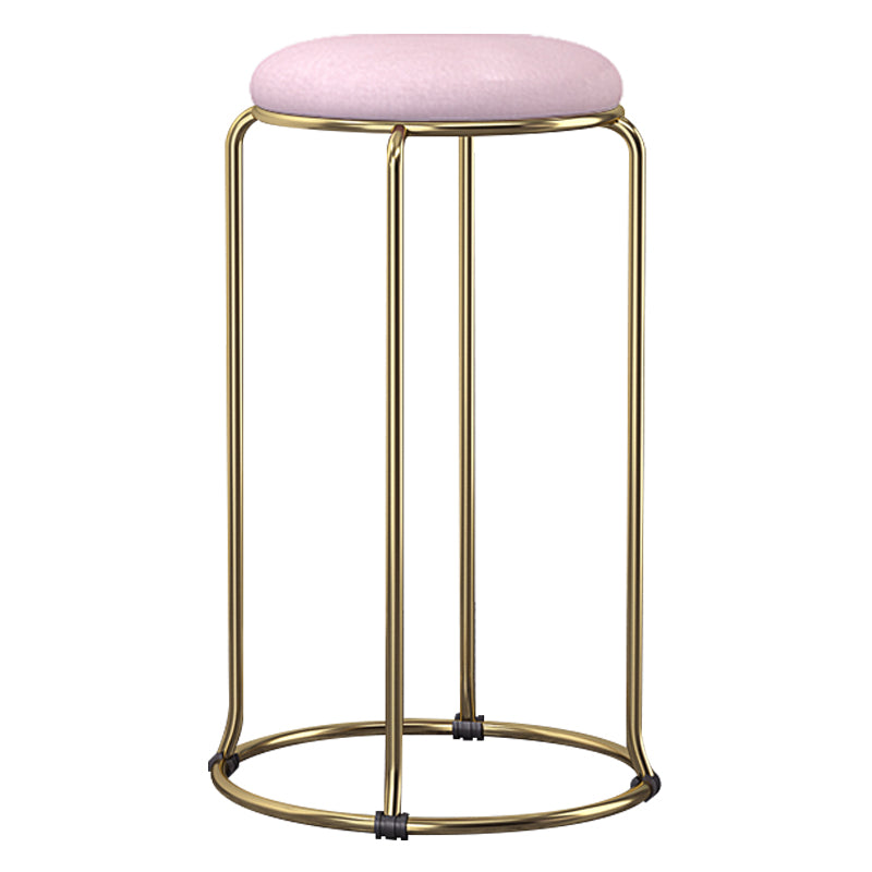Scandinavian Stackable Armless Bar Stools Round Seat Backless Barstool