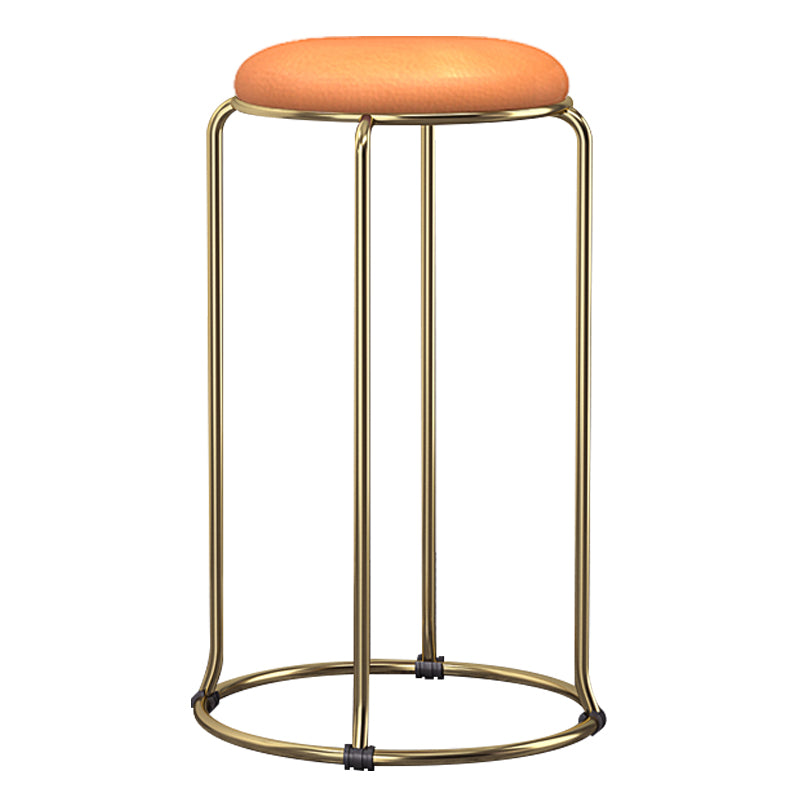 Scandinavian Stackable Armless Bar Stools Round Seat Backless Barstool