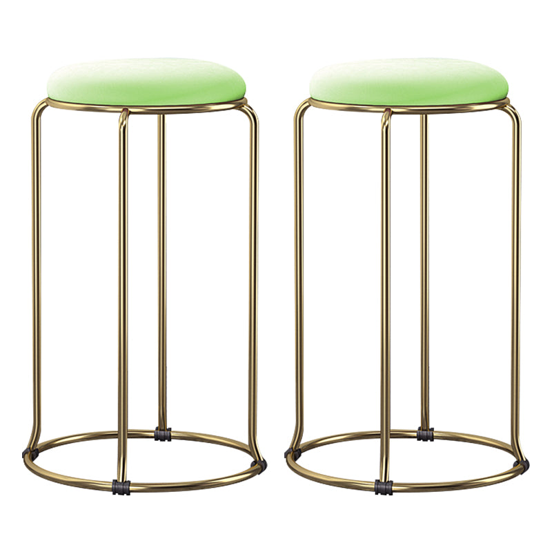 Scandinavian Stackable Armless Bar Stools Round Seat Backless Barstool