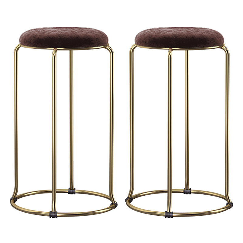 Scandinavian Stackable Armless Bar Stools Round Seat Backless Barstool