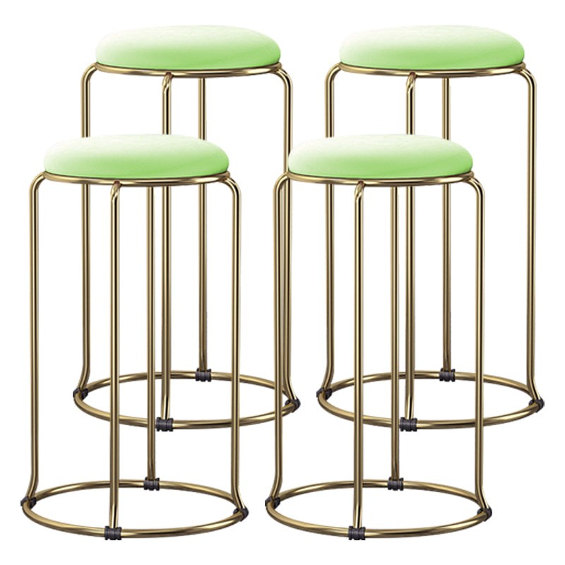 Scandinavian Stackable Armless Bar Stools Round Seat Backless Barstool