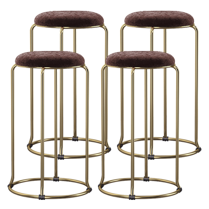 Scandinavian Stackable Armless Bar Stools Round Seat Backless Barstool