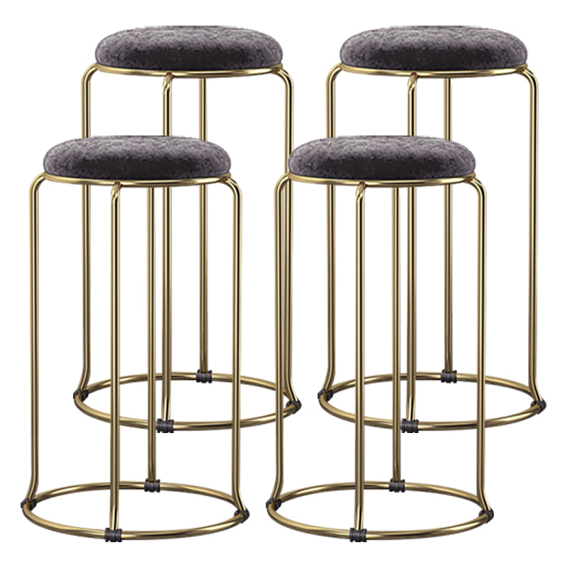 Scandinavian Stackable Armless Bar Stools Round Seat Backless Barstool